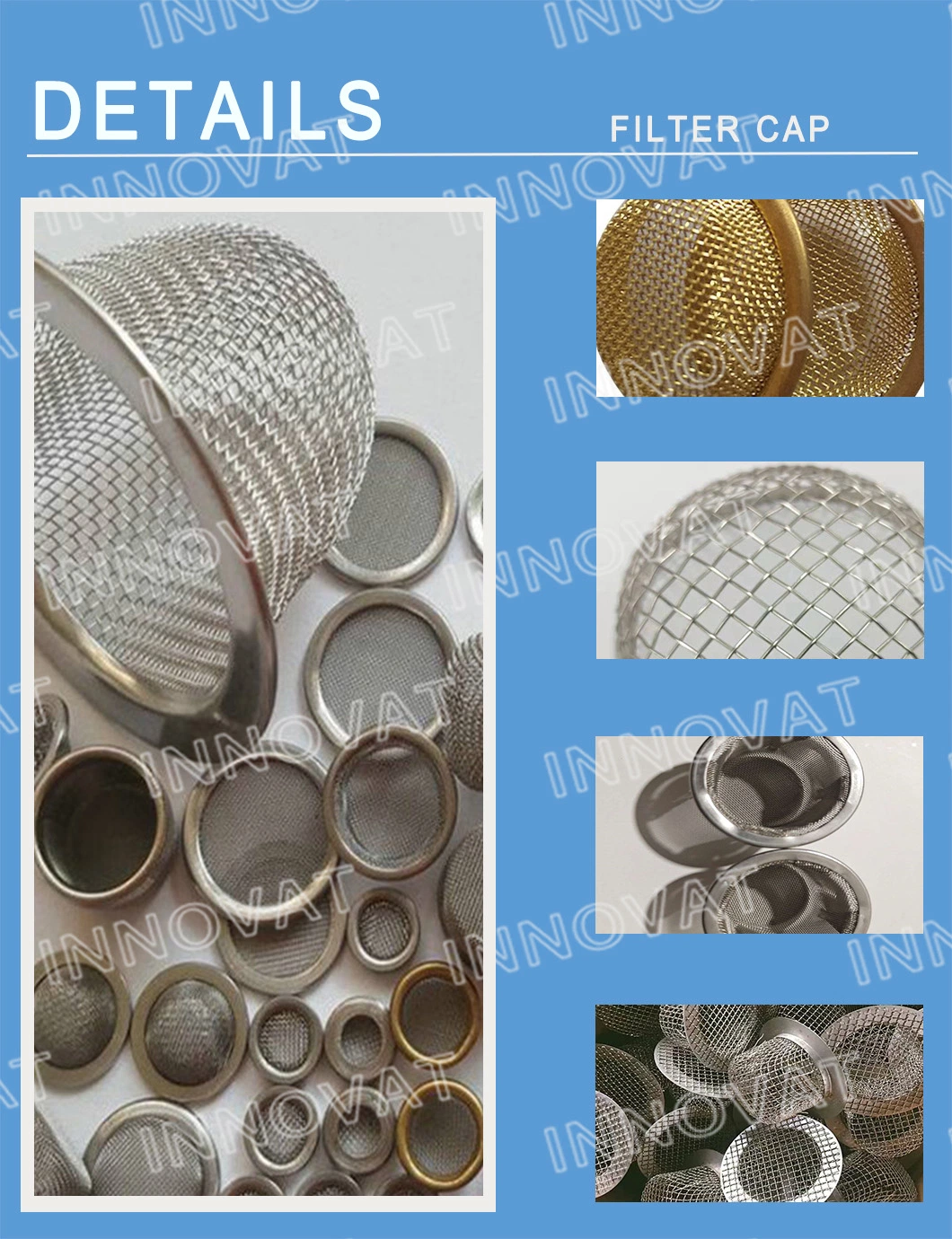 Customized 20 40 Mesh Fuel Filter Strainer Wire Mesh Aluminum Stainless Steel Wheel Mesh Cap Filter