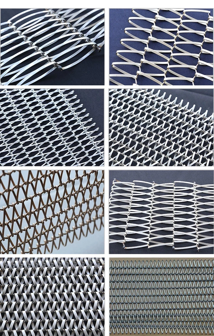 Architecture and Interior Design Aluminum Metal Mesh Curtain Drapery Conveyor Belt